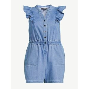 Eloquii Elements NWT Chambray Denim Flutter Sleeve Jean Romper Plus Size 16